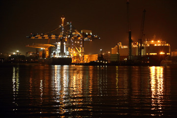 background - night lights port
