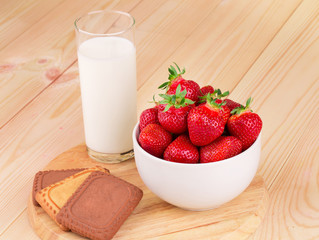 Fresh milk and strawberry