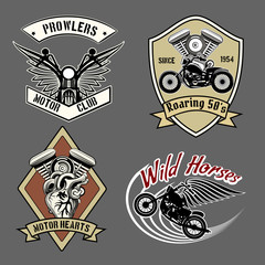 Obraz premium Vintage motorcycle labels