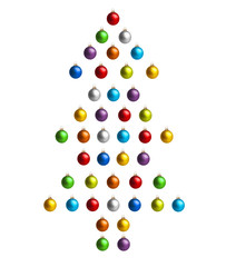 Christbaum aus Weihnachtskugeln