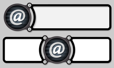 dark frames for any text and email icon