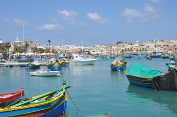 Fototapeta na wymiar Malta, the picturesque city of Marsaxlokk