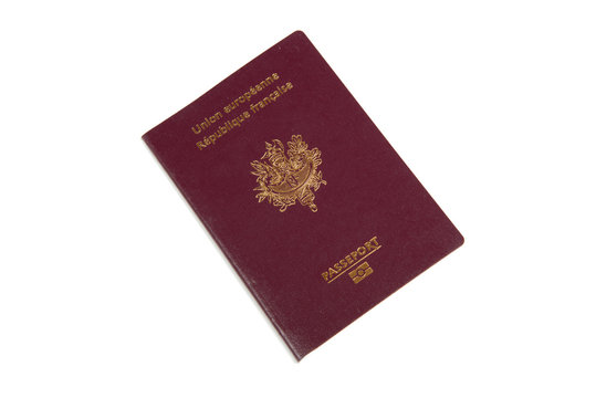 Fototapeta French passport on a white background