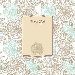 vintage floral card with rose