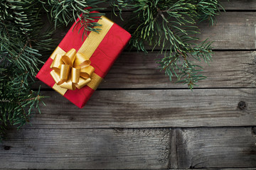 christmas card with the gift