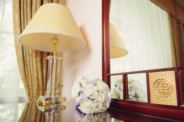 Wedding Bouquet and Lamp