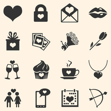Vector Set of Icons for Valentine Day
