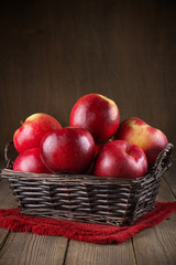 Red apples in basket