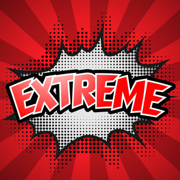 Comic Speech Bubble. Red Extreme. Vector illustration