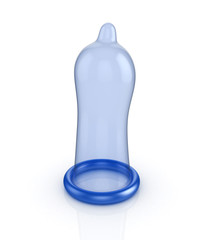 3d shinny and glossy blue condom