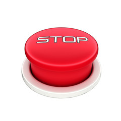 3d shinny and glossy red stop  button