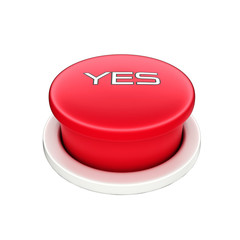 3d shinny and glossy red yes button