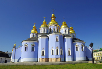 Fototapeta na wymiar St. Michael's Golden-Domed Monastery - famous church complex in