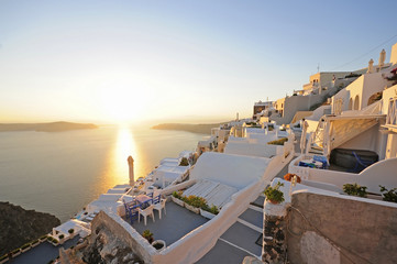 Caldera and sunset