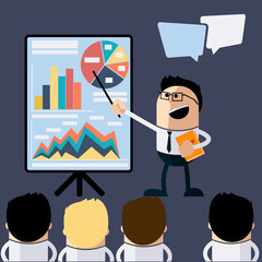 Meeting businessman pointing presentation