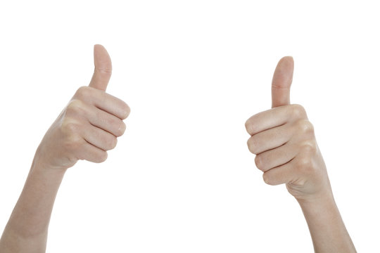 people holding their thumbs up