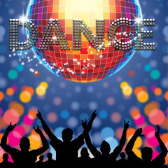 Dance poster disco ball - obrazy, fototapety, plakaty