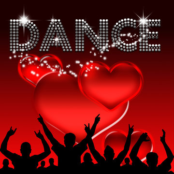 Dance poster valentine's day glass hearts