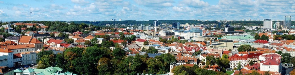 Fototapeta na wymiar Vilnius city aerial view from Vilnius University tower