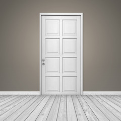 Empty Room / Wooden Floor with Door