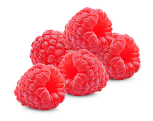 raspberries isolated on white