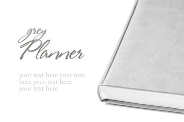 Luxury gray planner on a white background