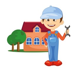 Мультфильм мастер возле дома