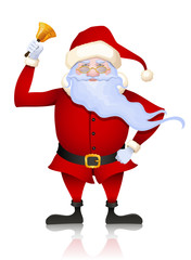 Vector illustration. Santa Claus rings the bell
