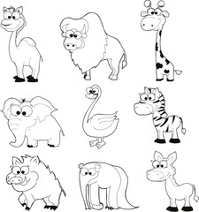 Набор милый мультфильм животных