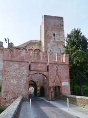 One of the gates with a tower in the city wall of Cittadella