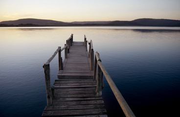 jetty leading into a tranquil river