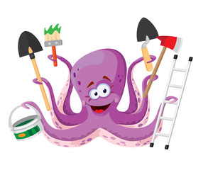 octopus with instruments