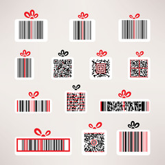 Present barcode vector image set Template for your design.