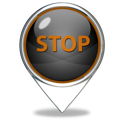 stop pointer icon on white background