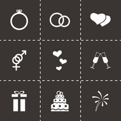 Vector wedding icon set