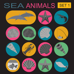 Sea animals icon