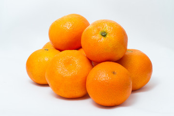Mandarins on a white background