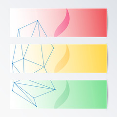 colorful banners with networking web through pattern