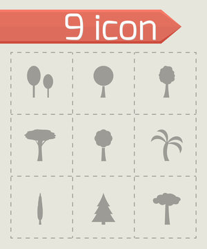 Vector trees icon set