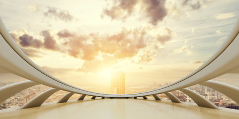 modern business perspective concept  with futuristic  interior