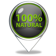 100% natural pointer icon on white background