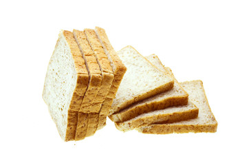 sliced bread isolated on white background