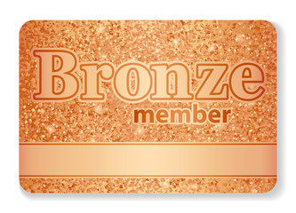 Bronze member VIP card composed from glitters