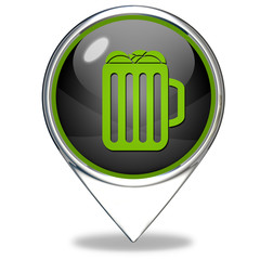 Beer pointer icon on white background