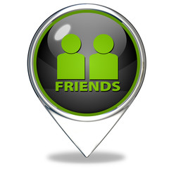 Friends pointer icon on white background