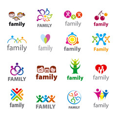 big set of vector logos family