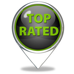 Top rated pointer icon on white background