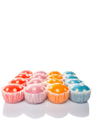 Colorful steamed rice polka dot muffin or apam polka do