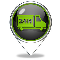 24 hours pointer icon on white background