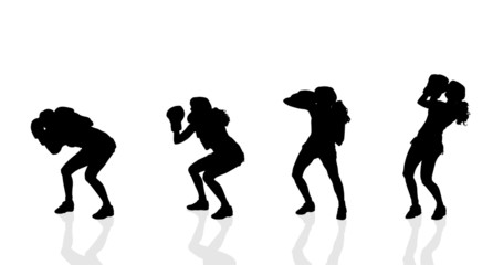 Vector silhouette of a woman.